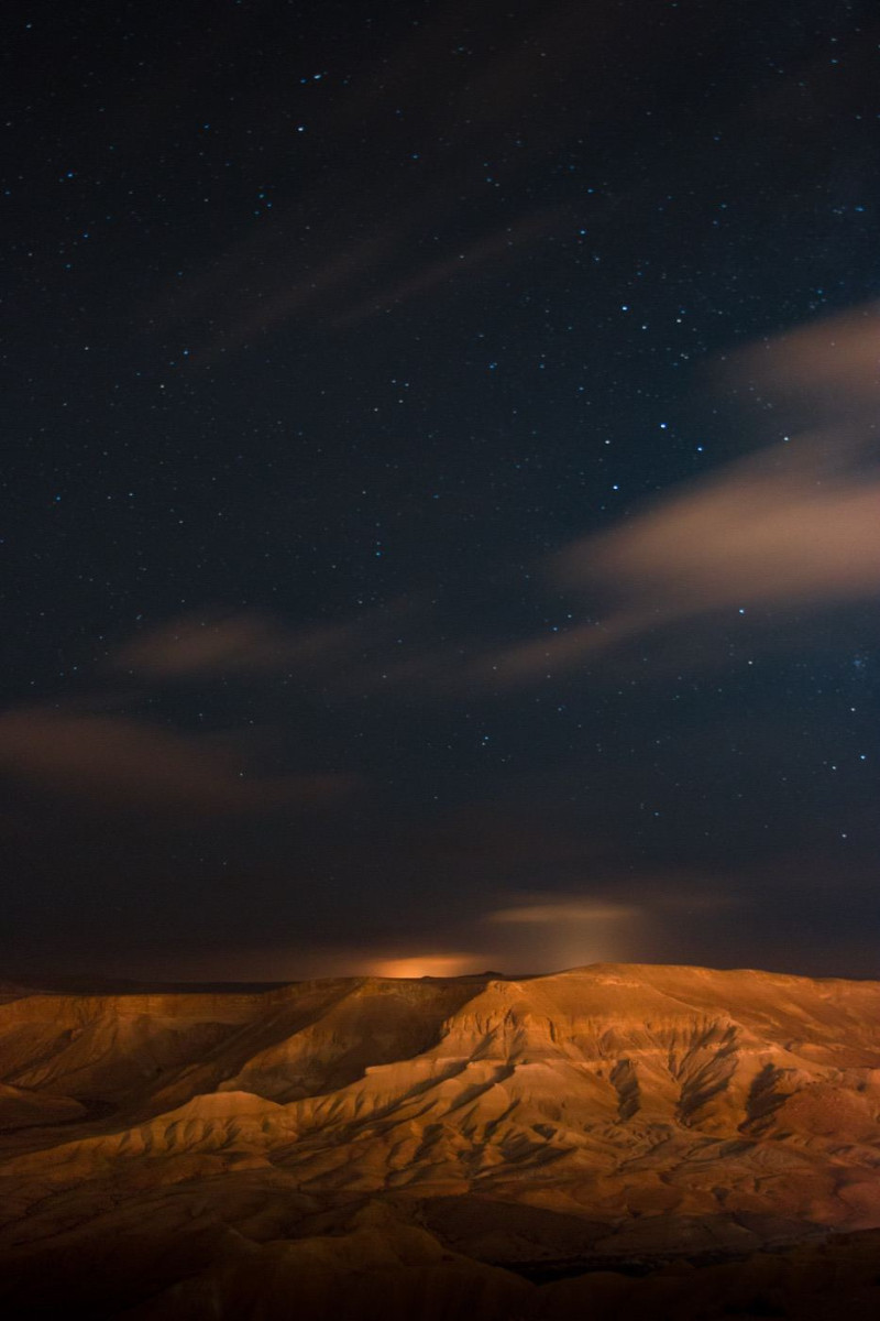 Night sky over the desert